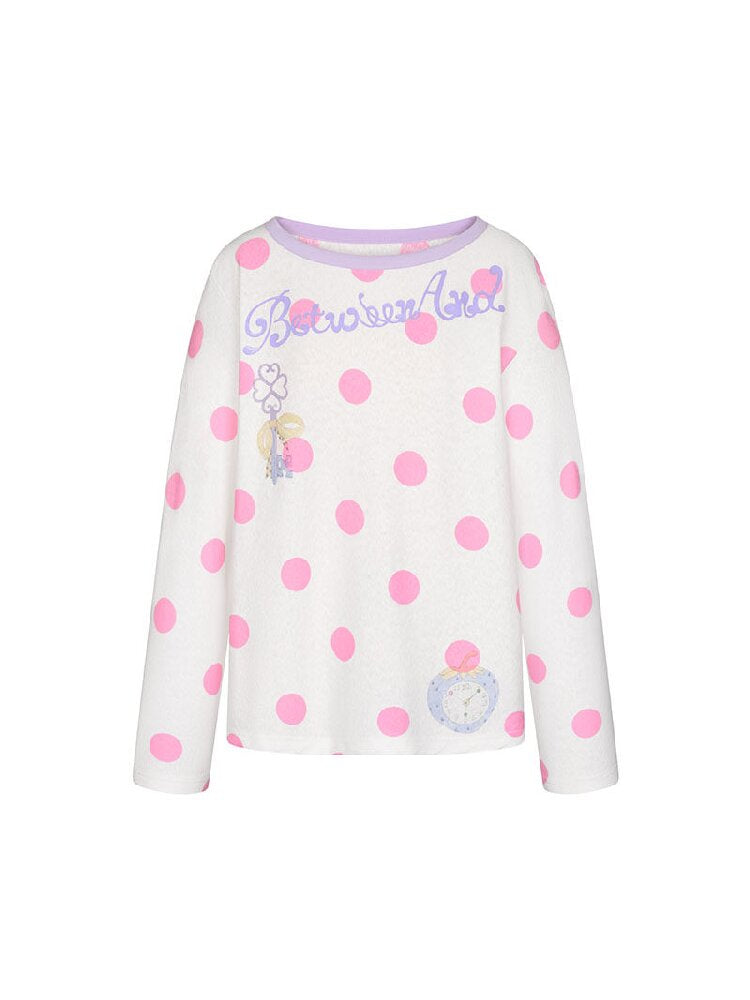 Polka Dot Stripe Long Sleeve Top【s0000016397】