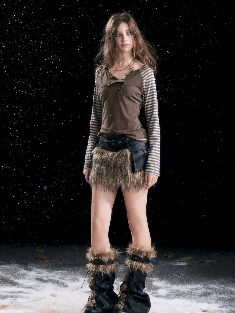 Striped Raglan Sleeve T-Shirt【s0000014430】