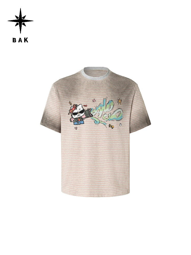 Distressed Graffiti Print T-Shirt【s0000016695】