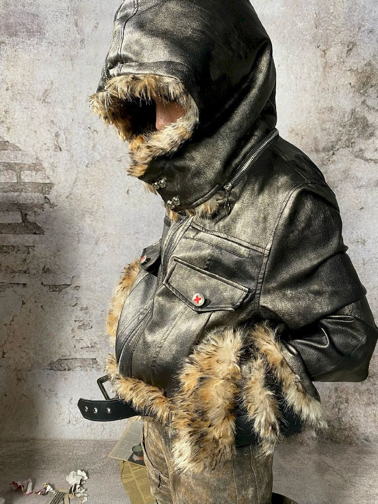 sculture】Bursting Fur CottonJacket sculture】Bursting Fur CottonJacket