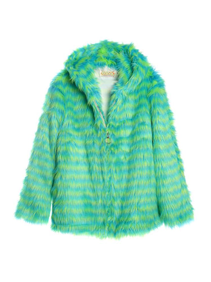 Y2K American Street Trendy White Fur Hooded Jacket【s0000014910】