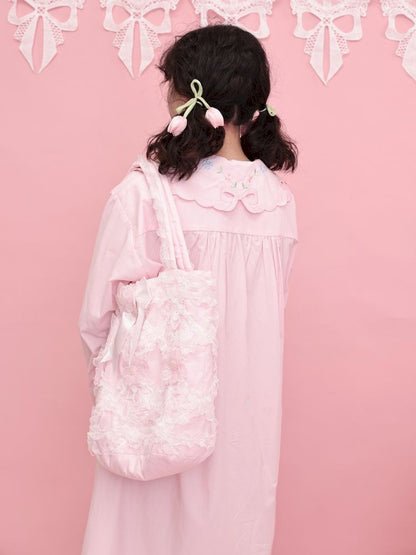 Embroidery sandwich cotton shoulder bag【s0000013499】