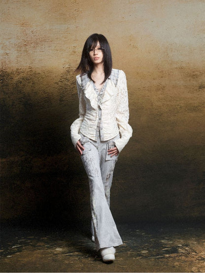 Double Waistband Drilling Decoration Pants【s0000011810】