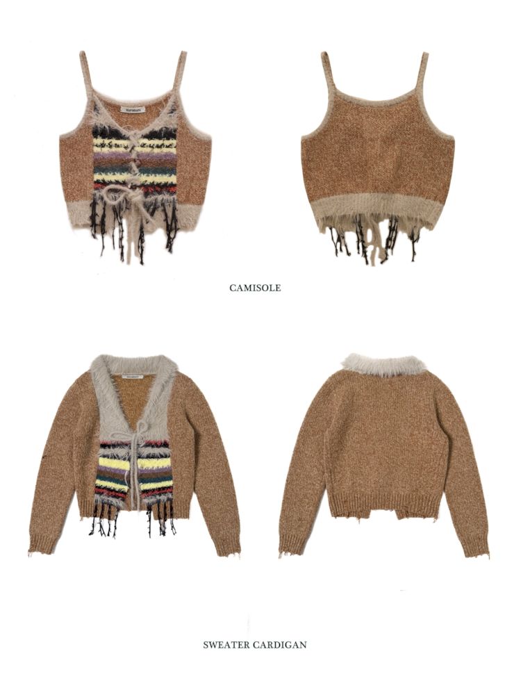 Mixed yarn interweaving stripes sweater【s0000006008】