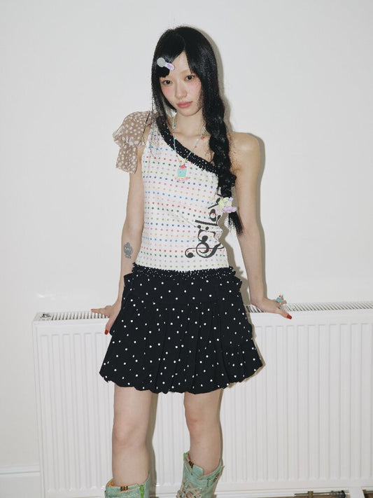 Vintage Polka Dot Note Top Camisole【s0000018704】