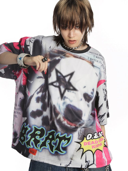 American Graffiti Print T-shirt【s0000015888】