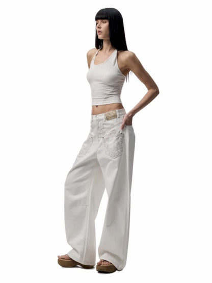 Slant U Neck Button Knot Solid Color Camisole【s0000012394】