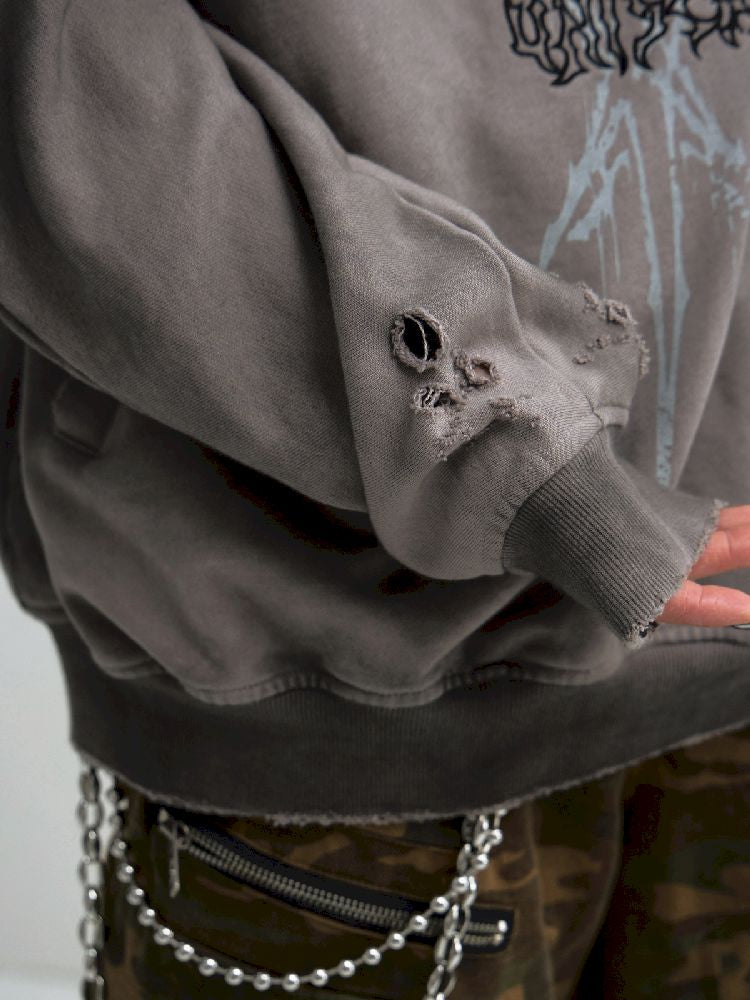 Embroidered Hooded Sweatshirt【s0000011349】