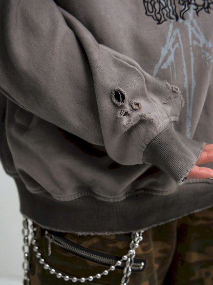 Embroidered Hooded Sweatshirt【s0000011349】