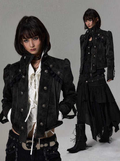 Dark Court Napoleon Suede Jacket【s0000018500】