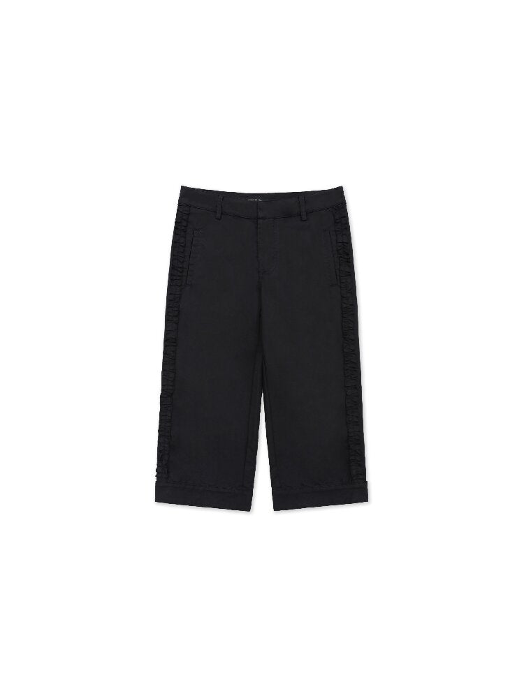 Pleated Lace Cotton Cropped Pants【s0000017926】