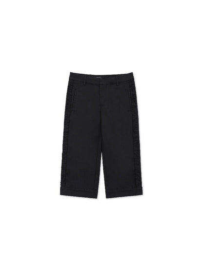 Pleated Lace Cotton Cropped Pants【s0000017926】