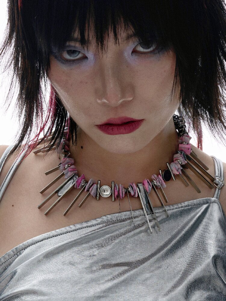 Illusory Gravity Shell Futuristic Necklace【s0000018852】