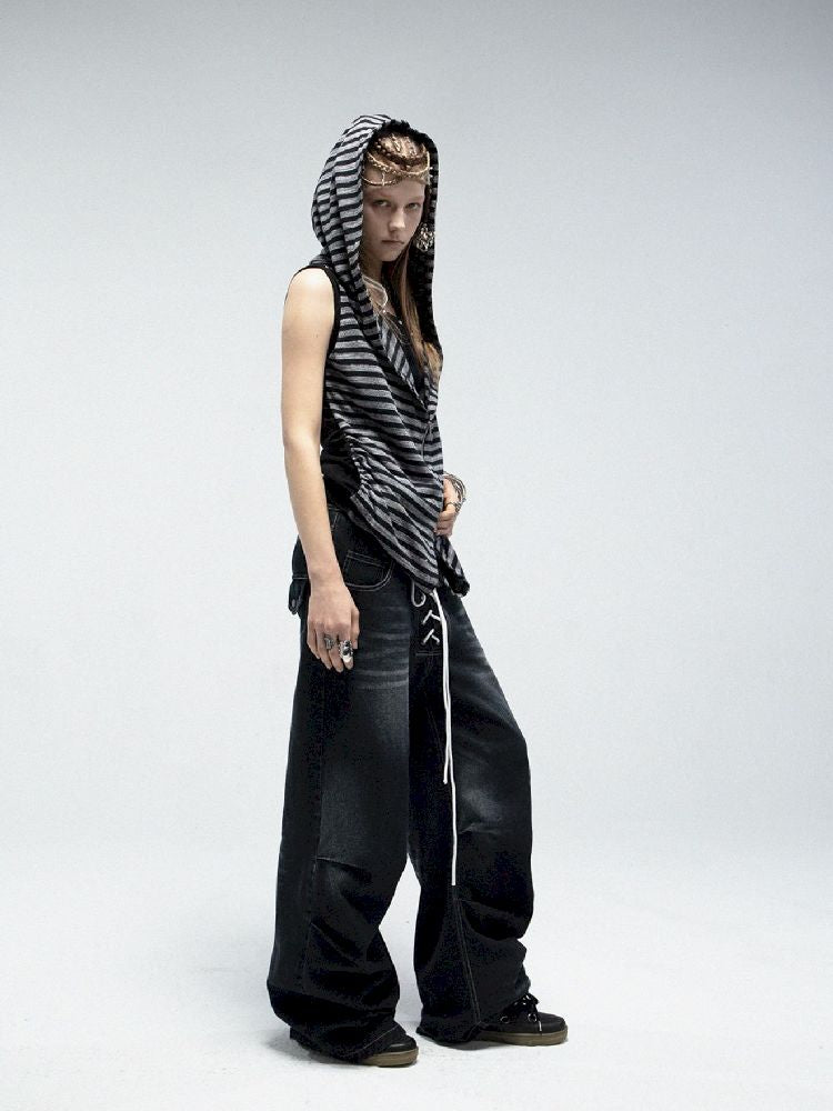 Hooded Zipper Versatile Tank T-shirt【s0000011838】