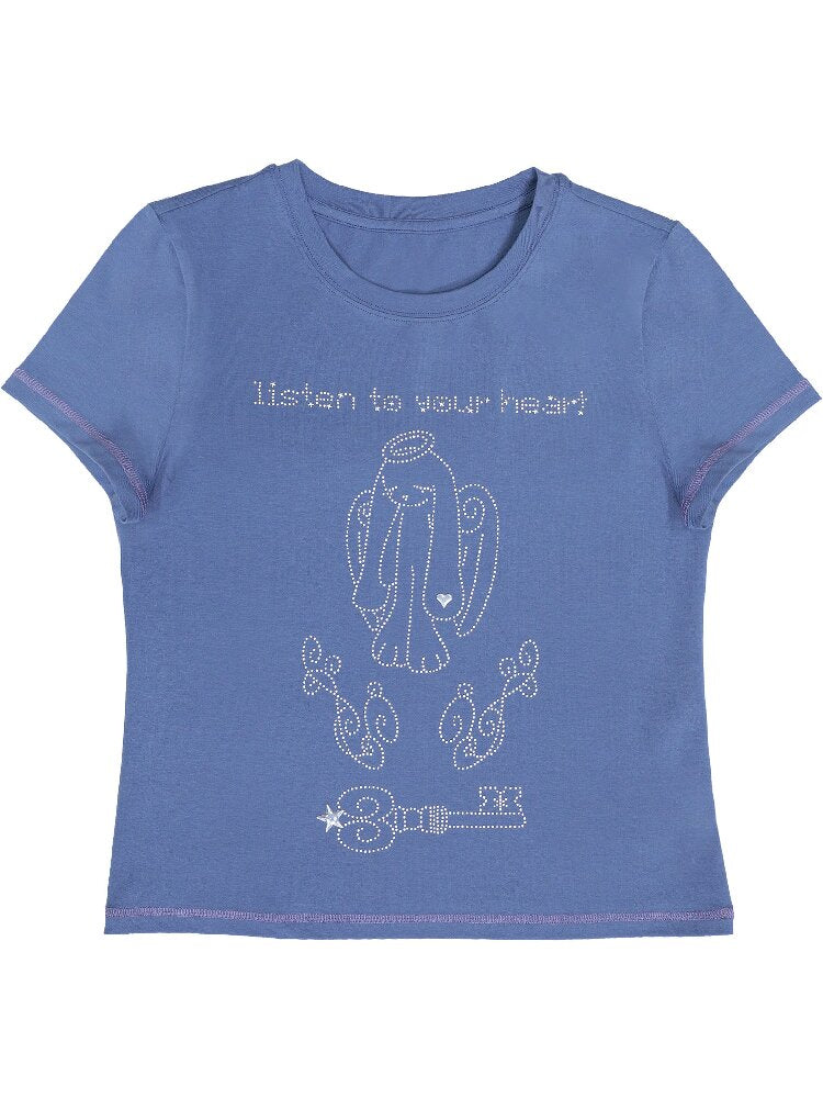 Millennium Navy Angel Rabbit T-shirt【s0000017474】