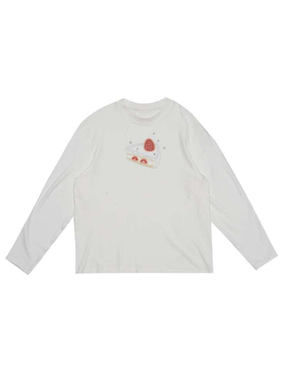 Strawberry Cake Print Long-Sleeve T-Shirt【s0000014529】