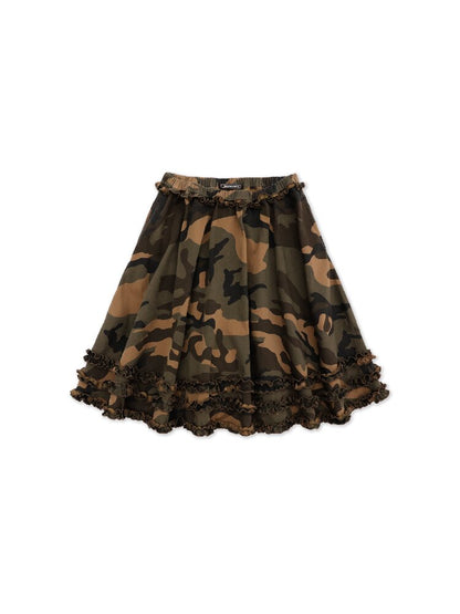 Camo Multi Layer Lace A Line Skirt【s0000017913】