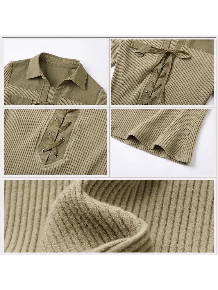 Shirt collar splicing T-shirt【s0000005151】