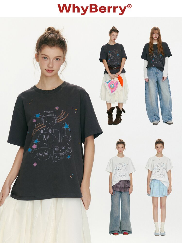 Strawberry Musician Cotton T-Shirt【s0000015669】