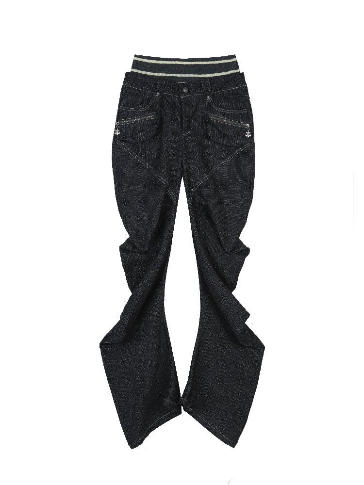 Double Waist Scimitar Denim Pants【s0000015945】