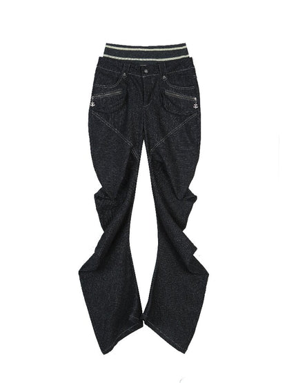 Double Waist Scimitar Denim Pants【s0000015945】