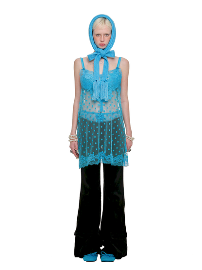 Lace See Through Halter Dress【s0000011602】