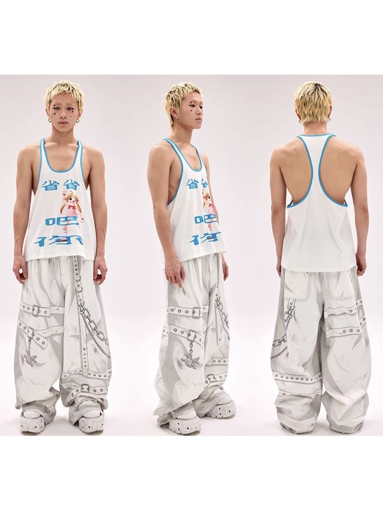 Hand-painted Printed Jeans【s0000011800】