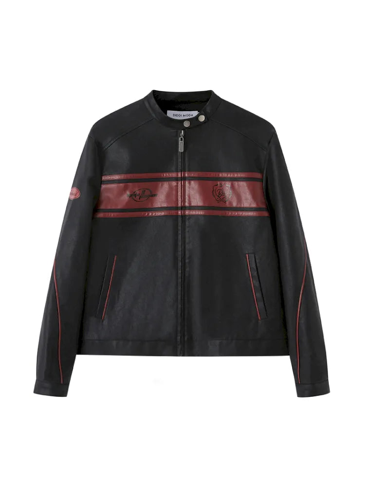 Rose Embroidered Leather Jacket【s0000014080】
