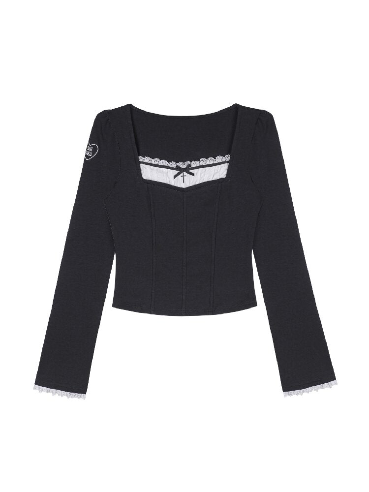 Faux Fishbone Fake Two-Piece Top【s0000017869】