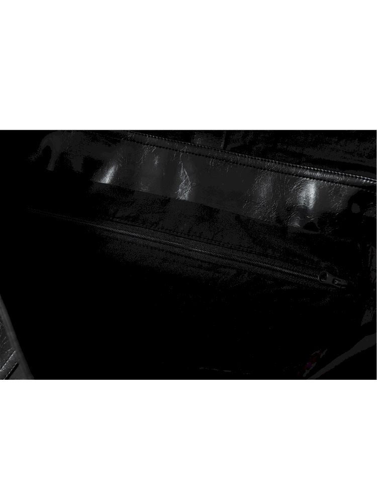 Gold foil print heavy-duty leather shoulder bag【s0000012778】