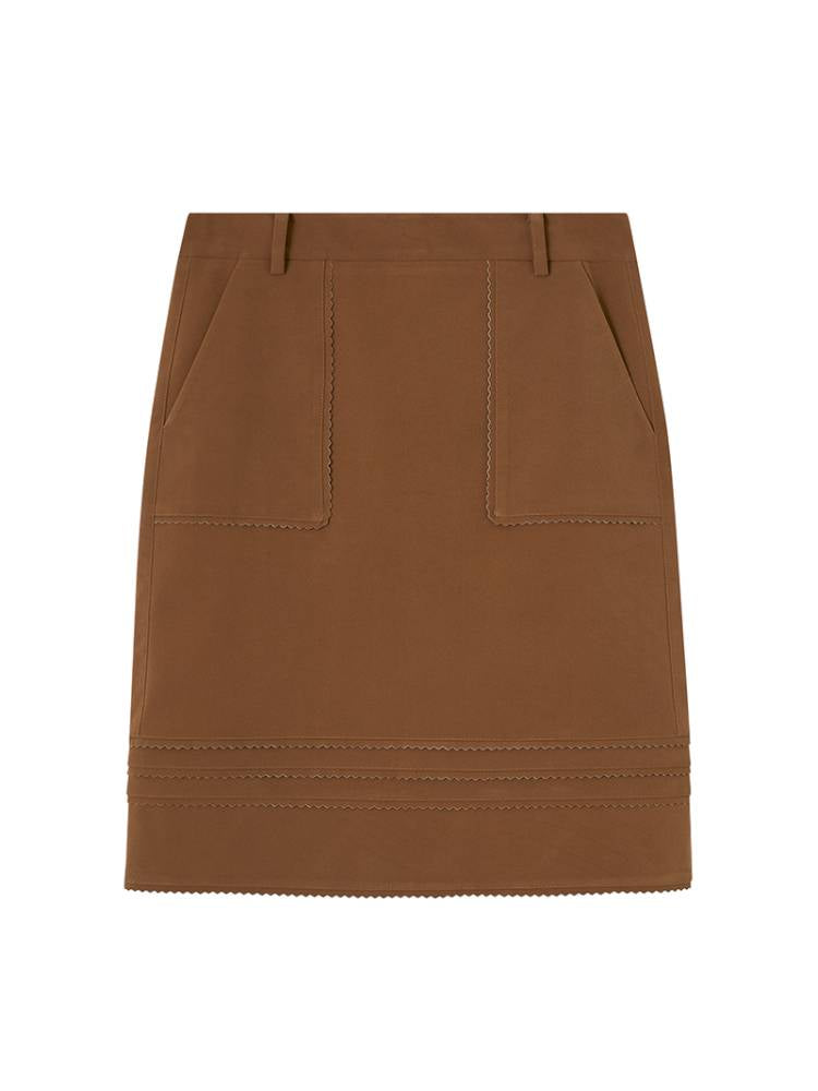 Large Pockets Leather Skirt【s0000014410】