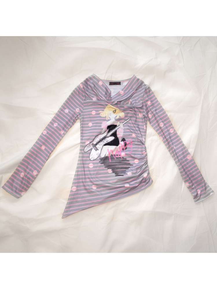 Striped Irregular Long Sleeve Thin【s0000015394】