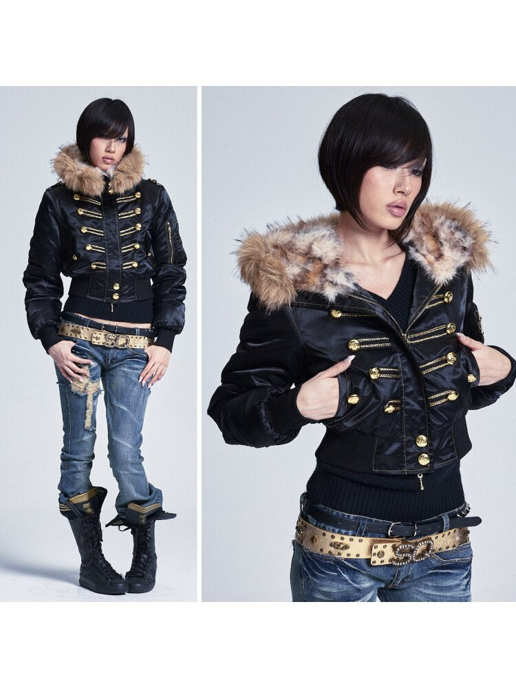 Fur Collar Hooded Cropped Jacket【s0000015561】 – SCULTURE（エス