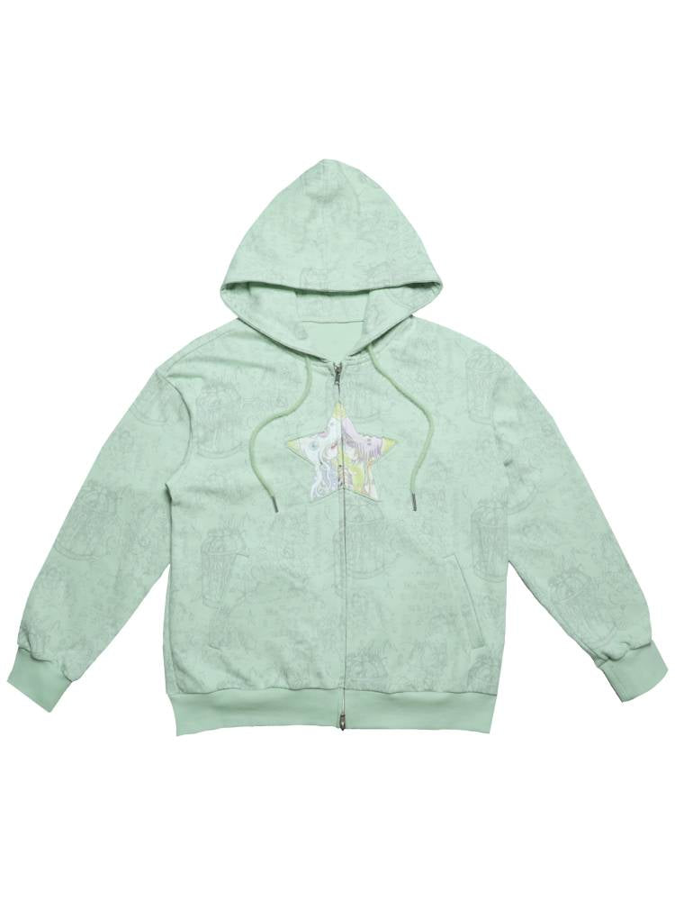 Star-Print Hooded Sweatshirt【s0000014437】