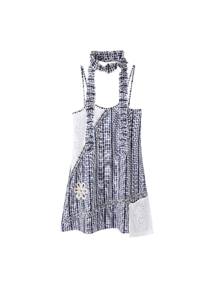 Plaid Suspender Patchwork Dress【s0000015849】