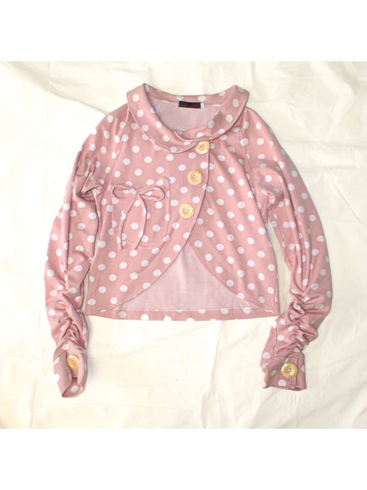 Wooden Button Polka Dot Jacket【s0000015201】