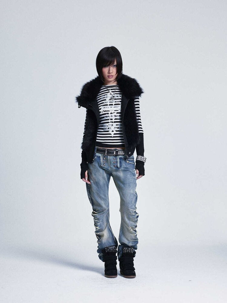 Washed Heavy Work Scimitar Jeans【s0000015559】