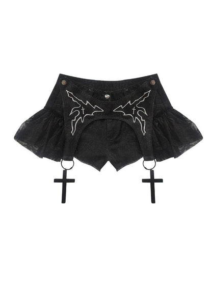Slim denim shorts Yaya embroidery【s0000013483】