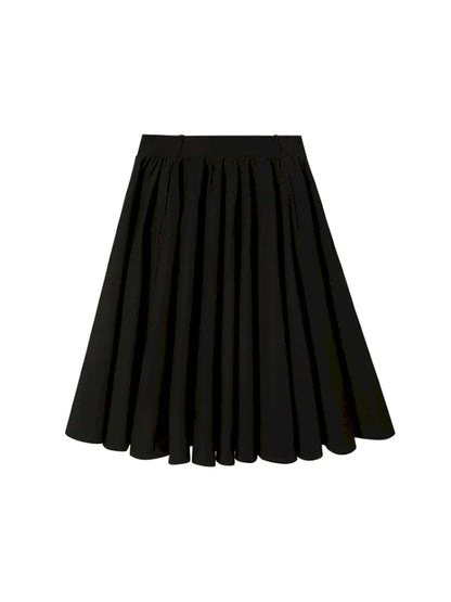 Wide-Skirted Pleated Midi Skirt【s0000014083】