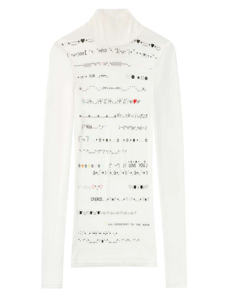 Wool Blend Emoji Stripe Turtleneck【s0000014648】