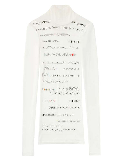 Wool Blend Emoji Stripe Turtleneck【s0000014648】