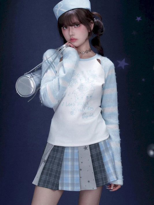 Star Gummy Splicing Pleated Skirt【s0000015438】