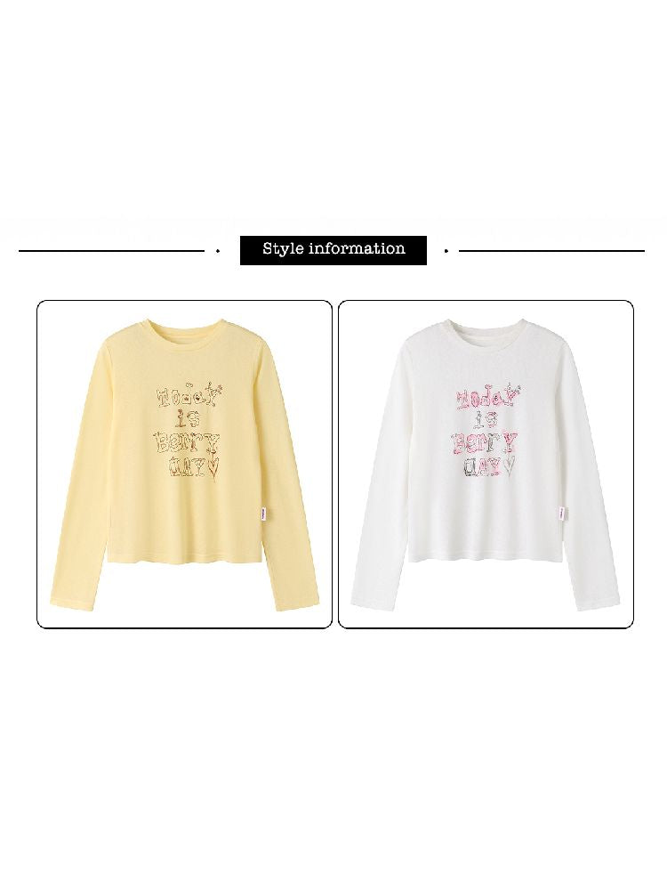 Simple Round Neck Long Sleeve T-Shirt【s0000011973】