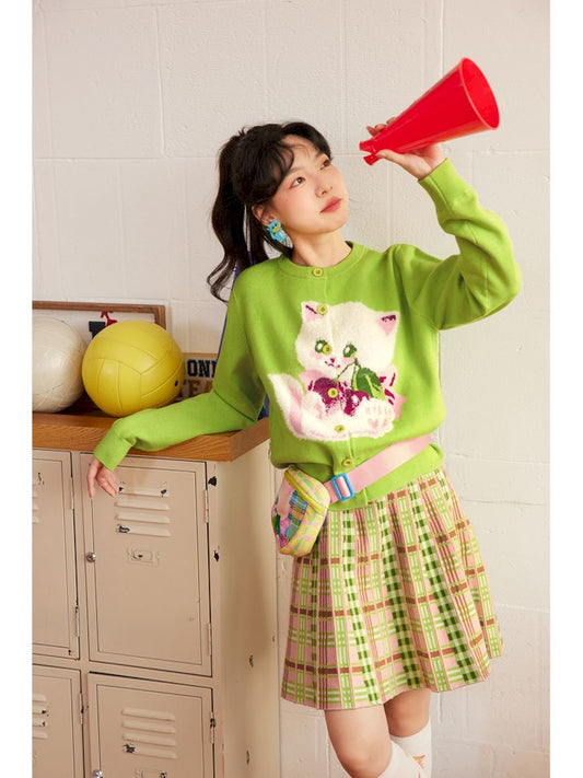 Kitty round neck knitted cardigan【s0000007311】