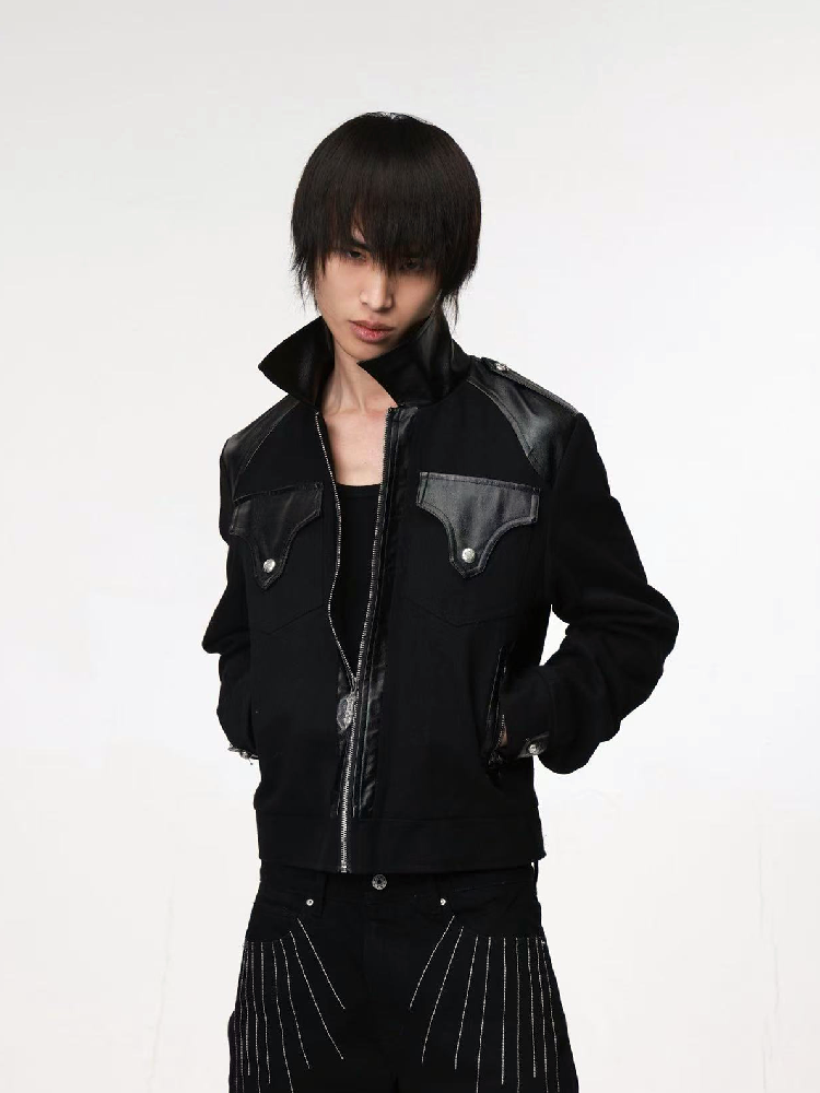 Brushed Patchwork Zipper Jacket【s0000018211】