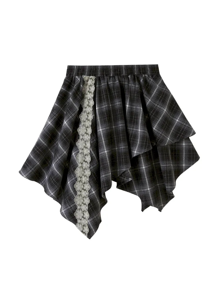 Lace Patchwork Skirt A-Line Mini Skirt【s0000014066】