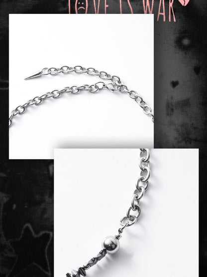 Black Magic Rivet Cross Heavy Necklace【s0000018971】