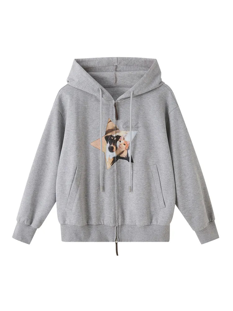 Oversized Long-Sleeve Zipper Hoodie Jacket【s0000014049】