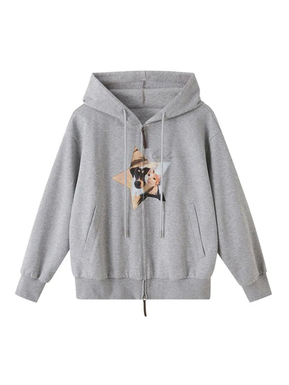 Oversized Long-Sleeve Zipper Hoodie Jacket【s0000014049】