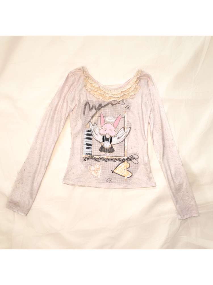 Angel Wings Lace Collar Top【s0000015395】